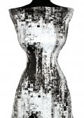 Uplet Venezia s potlacou, vzor Ciernobiele abstraktne stvorce