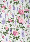 Bavlnené plátno BELLA Ružičky a fialové lúčne kvety