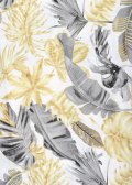 Bavlnené plátno BELLA Tropické listy na bielom podklade