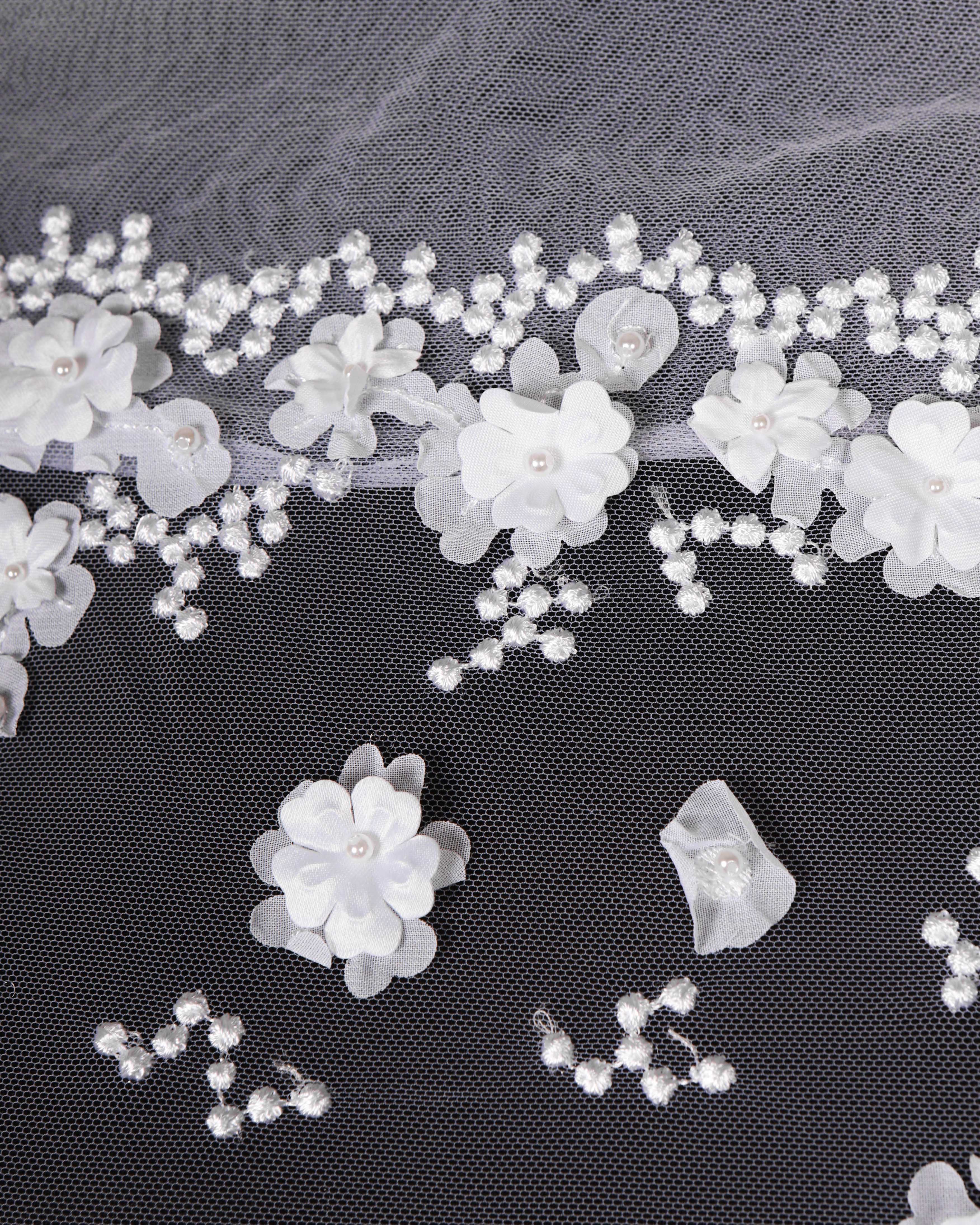 Krajka svadobn kvety 3D s korlikmi v119 - Kliknutm na obrzok zatvorte -